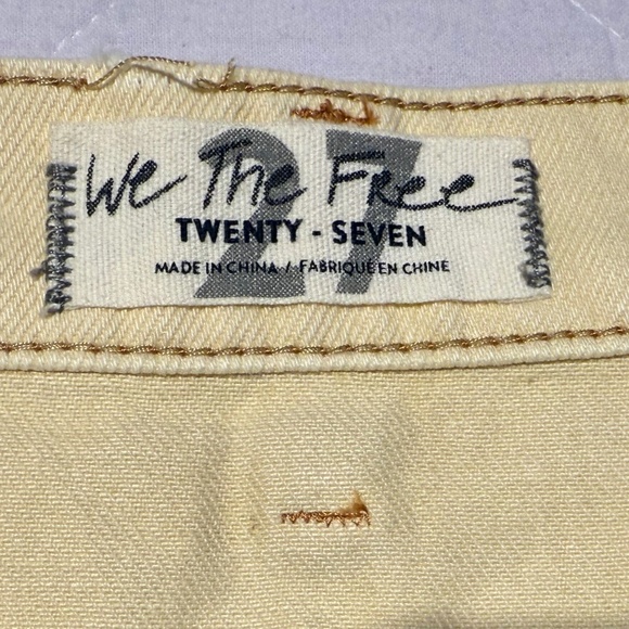 Free People Parker Wrap Butter Cream Distressed Denim Mini Skirt Size 27 New NWT - Picture 8 of 15